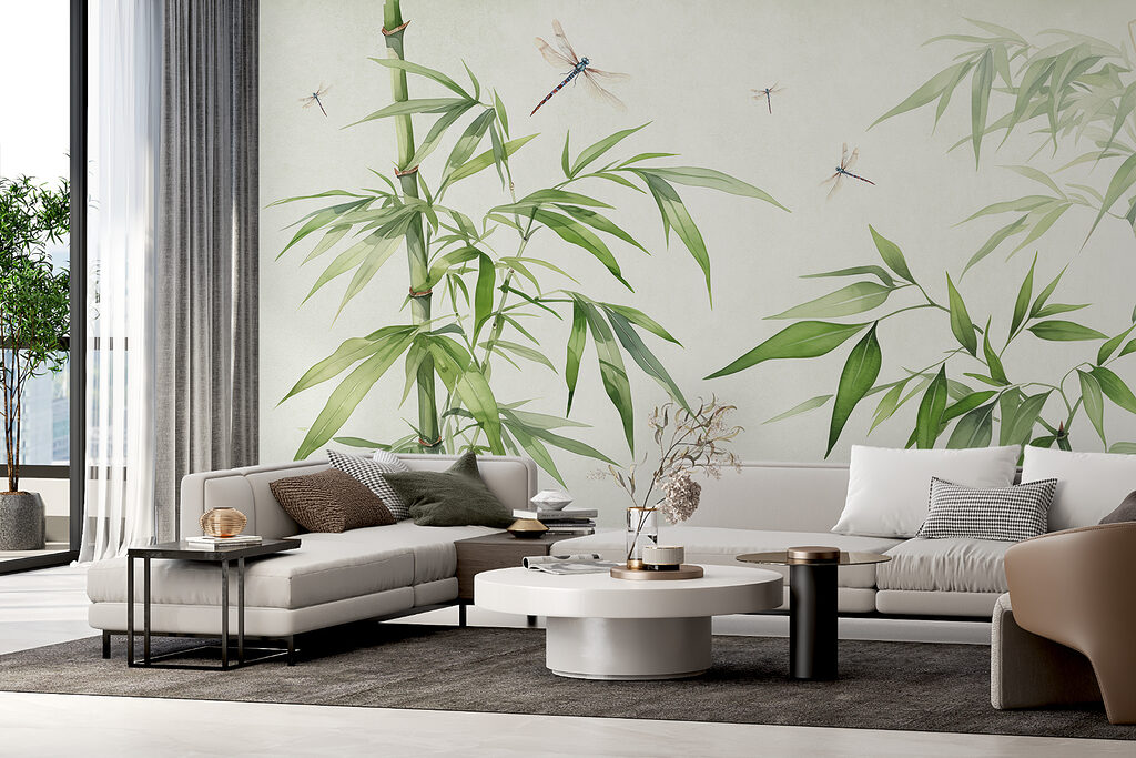 Bambú verde en beige — interior 1