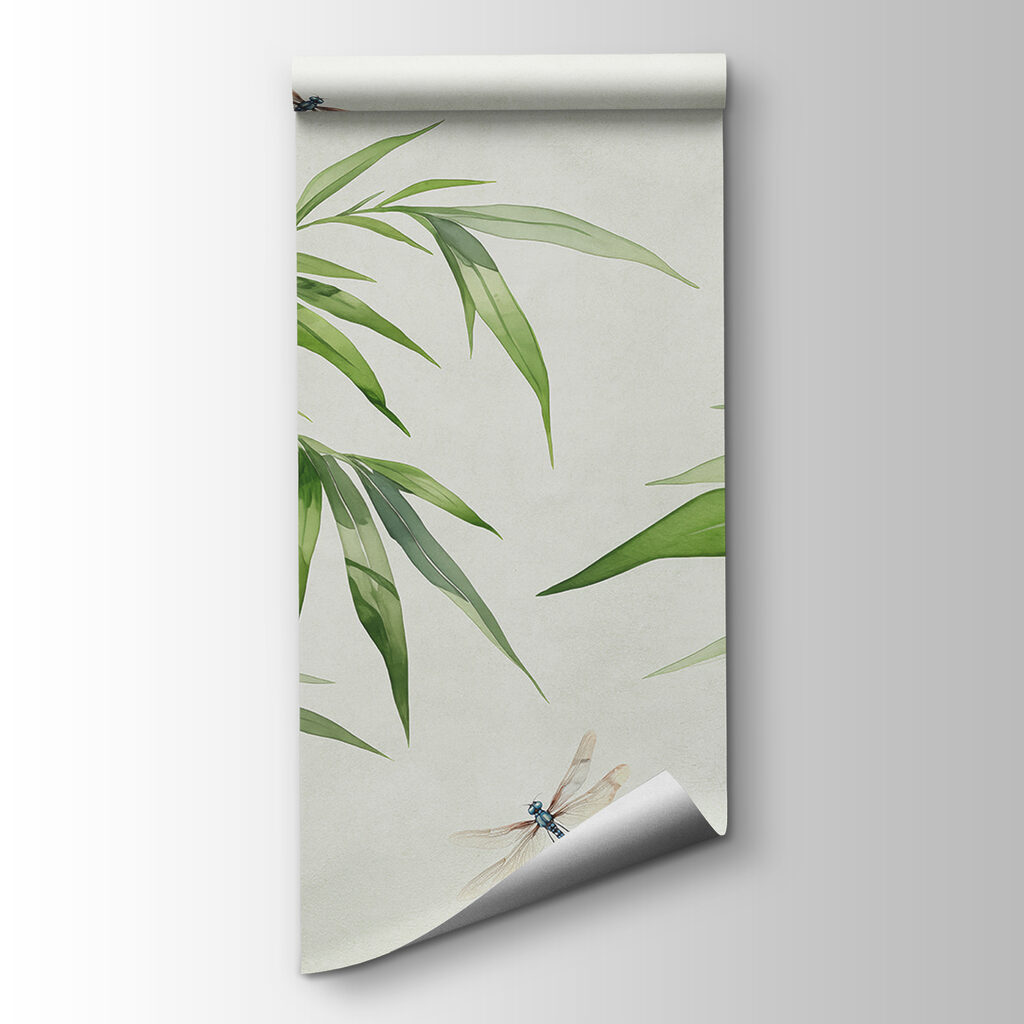 Bambú verde en beige — vista del producto