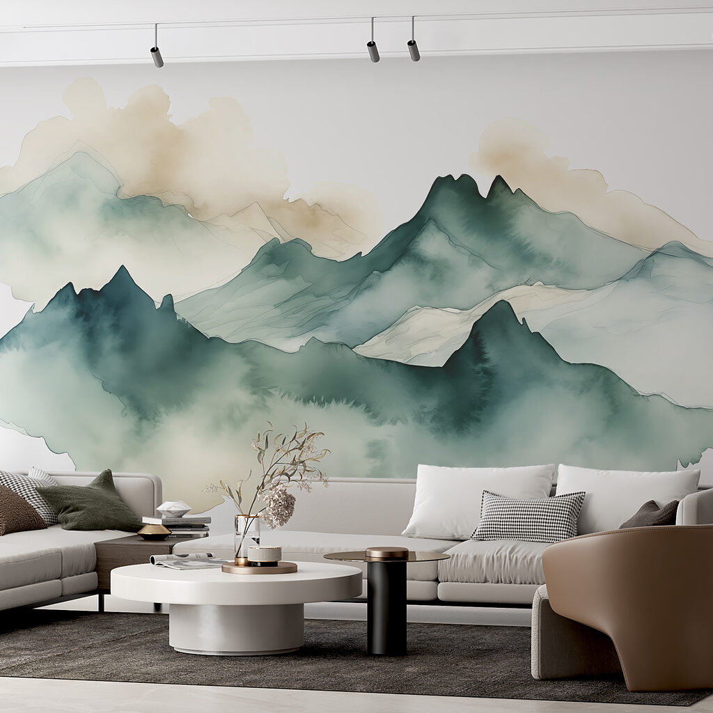 Picos verdes en niebla — interior 1