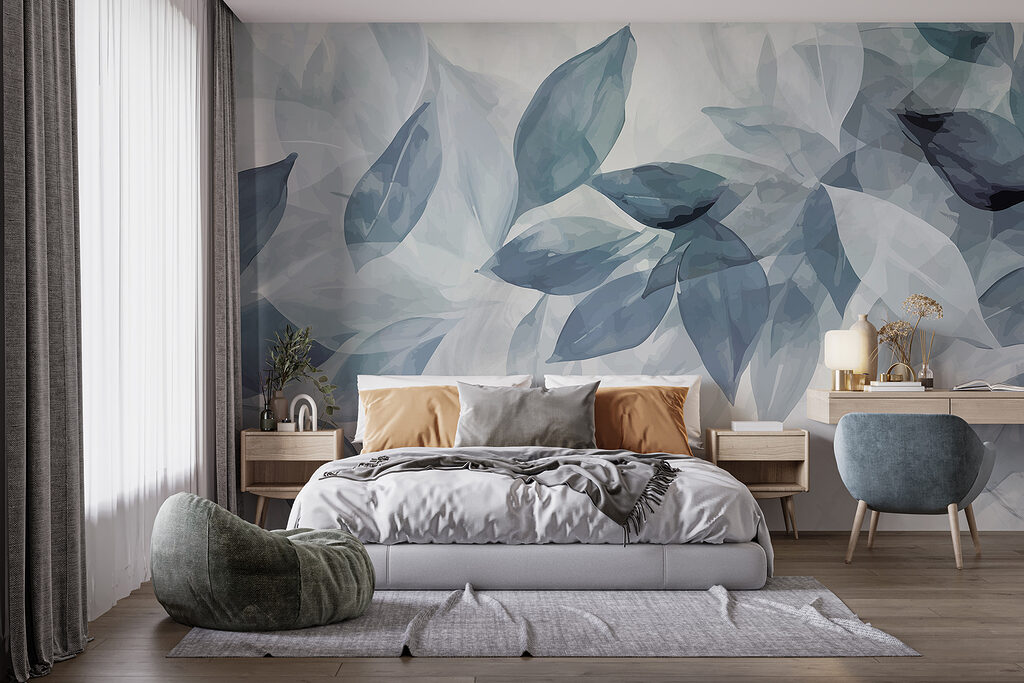 Hojas azules superpuestas — interior 3