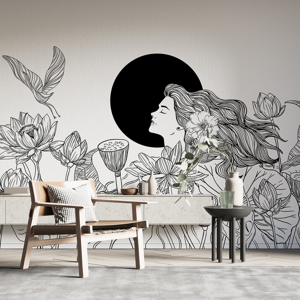 Mujer entre flores — interior 3