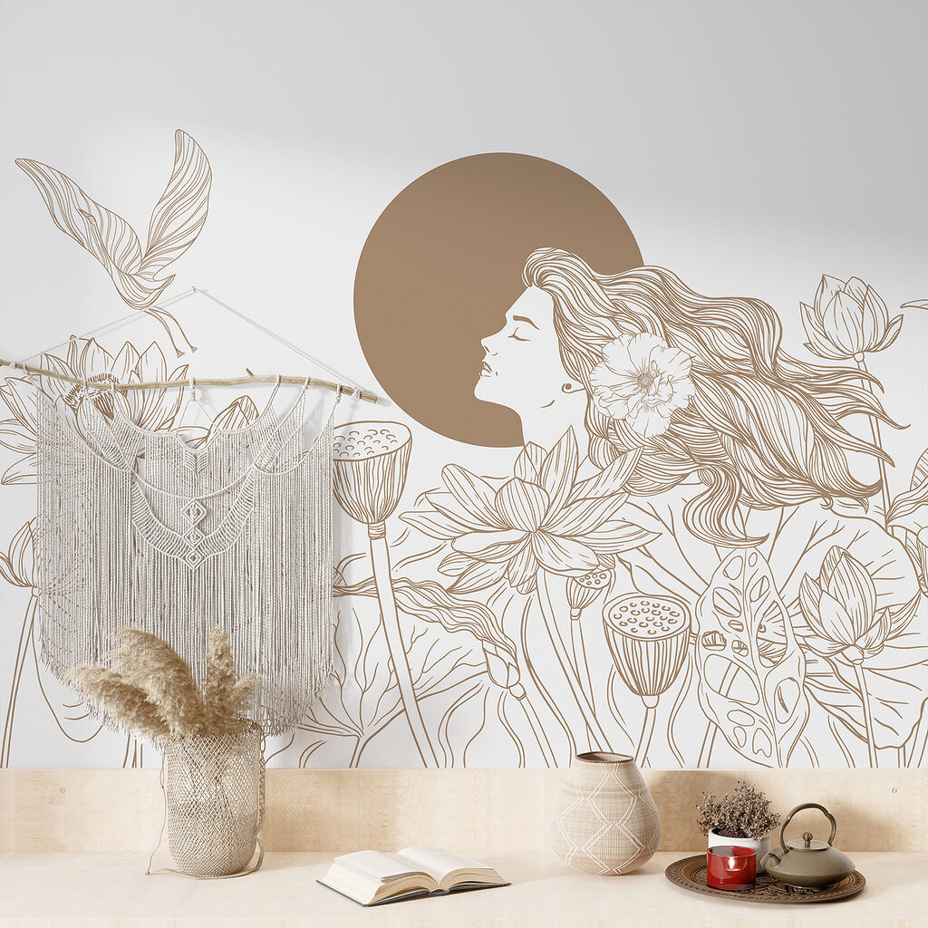 Mujer entre flores — interior 2