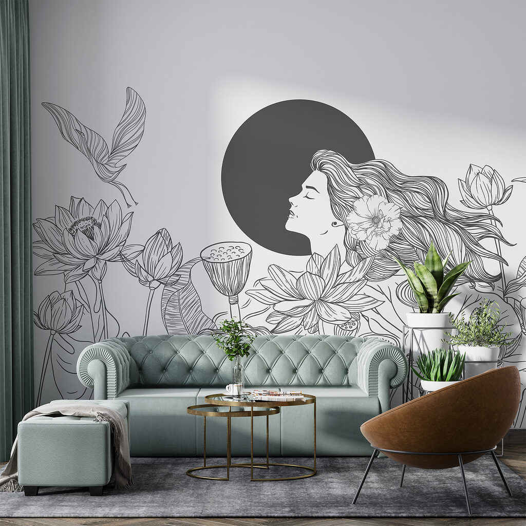 Mujer entre flores — interior 3