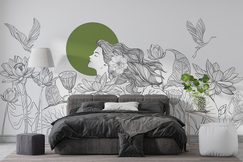 Mujer entre flores — interior 1