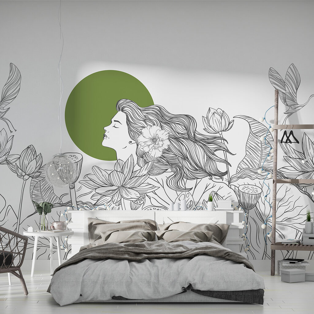 Mujer entre flores — interior 2