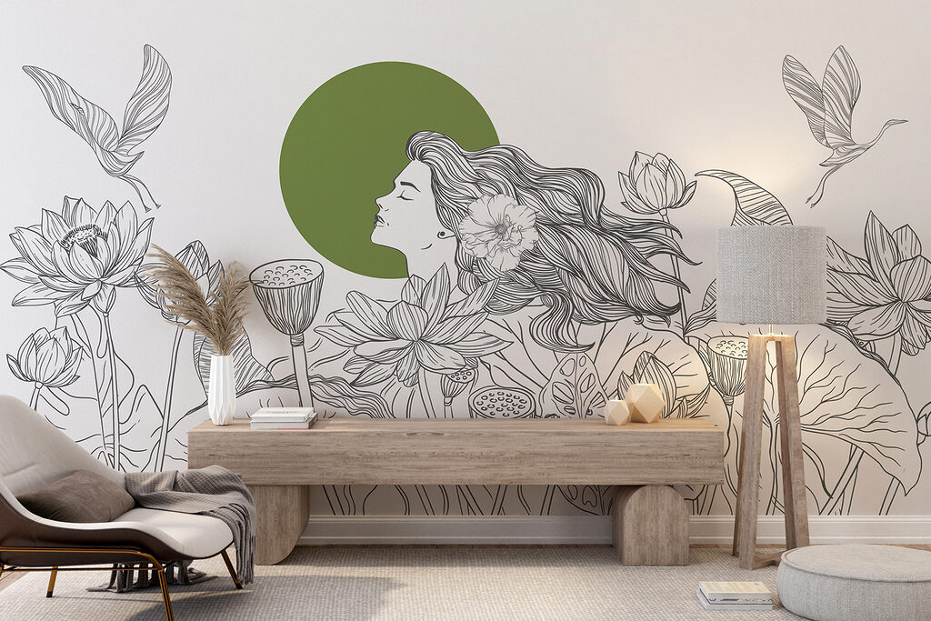 Mujer entre flores — interior 4