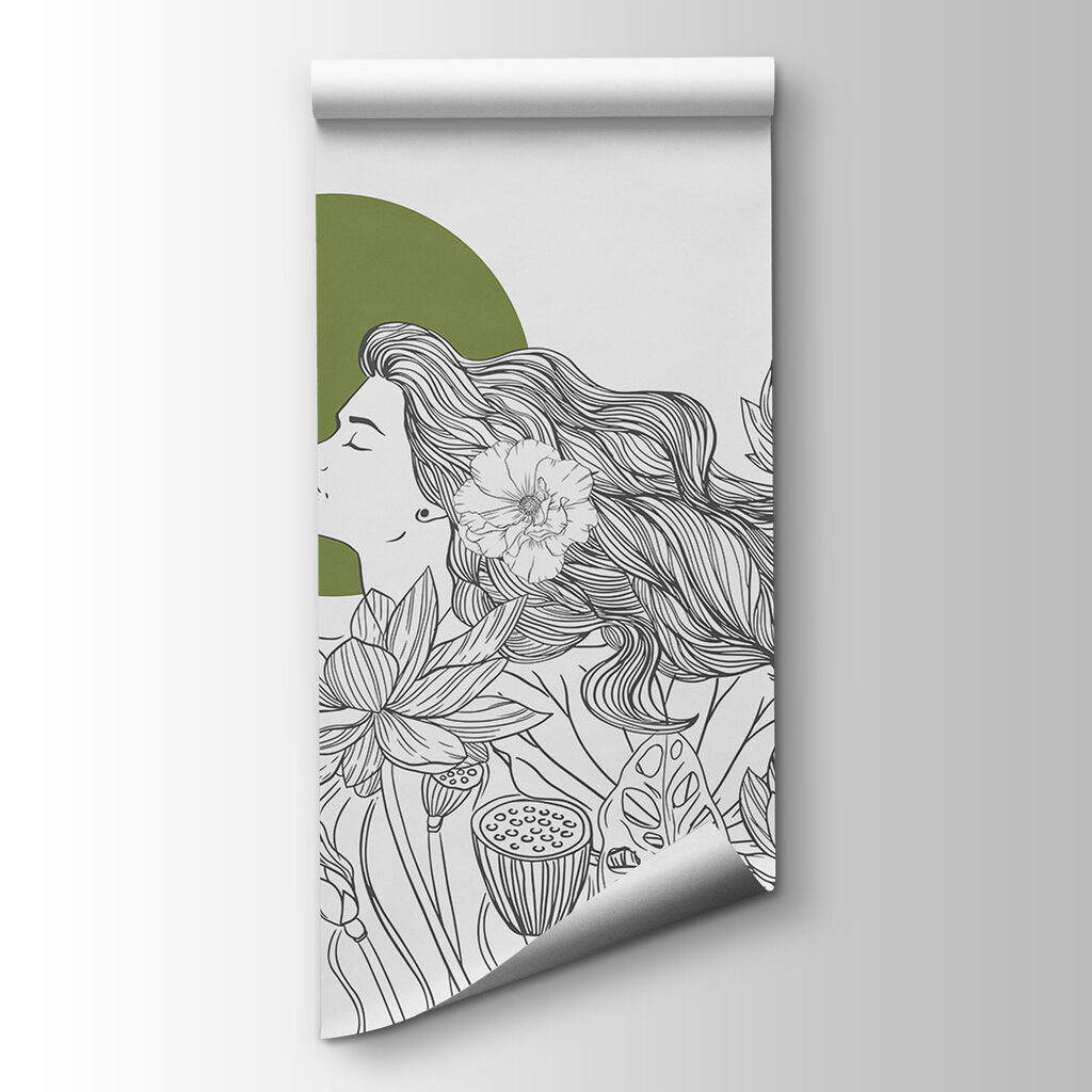 Mujer entre flores — vista del producto