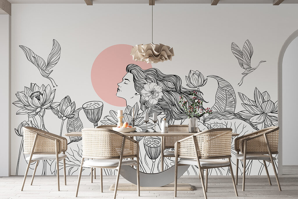 Mujer entre flores — interior 3