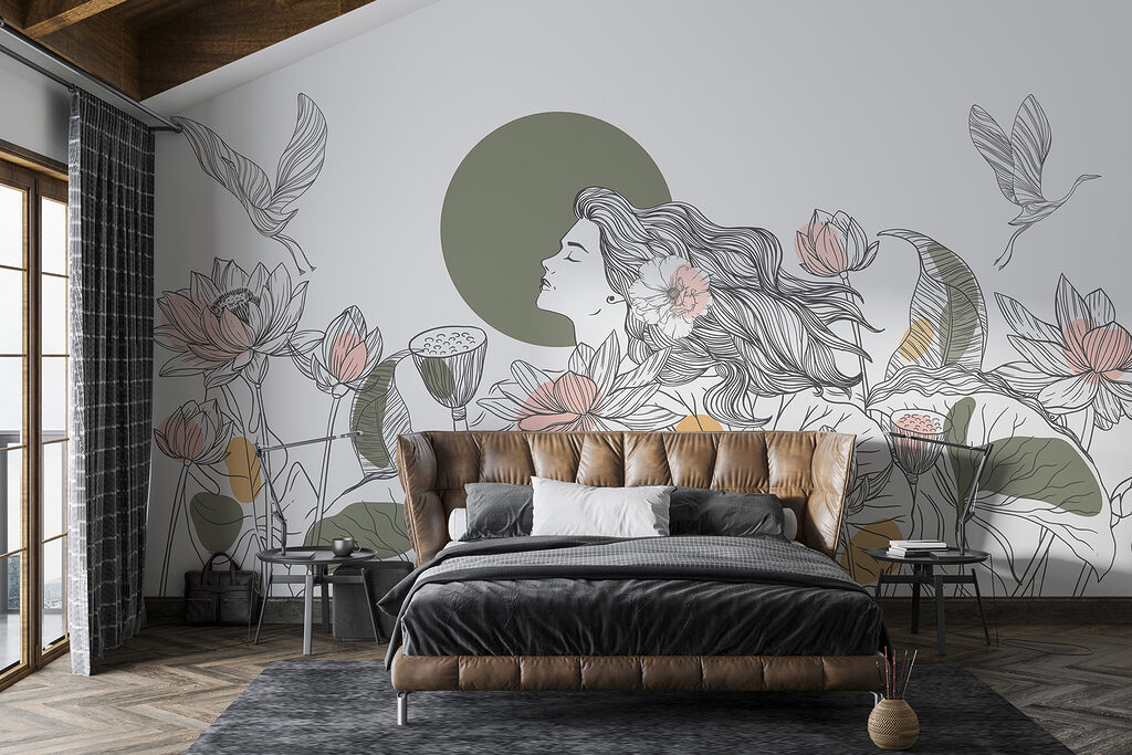 Mujer entre flores — interior 1