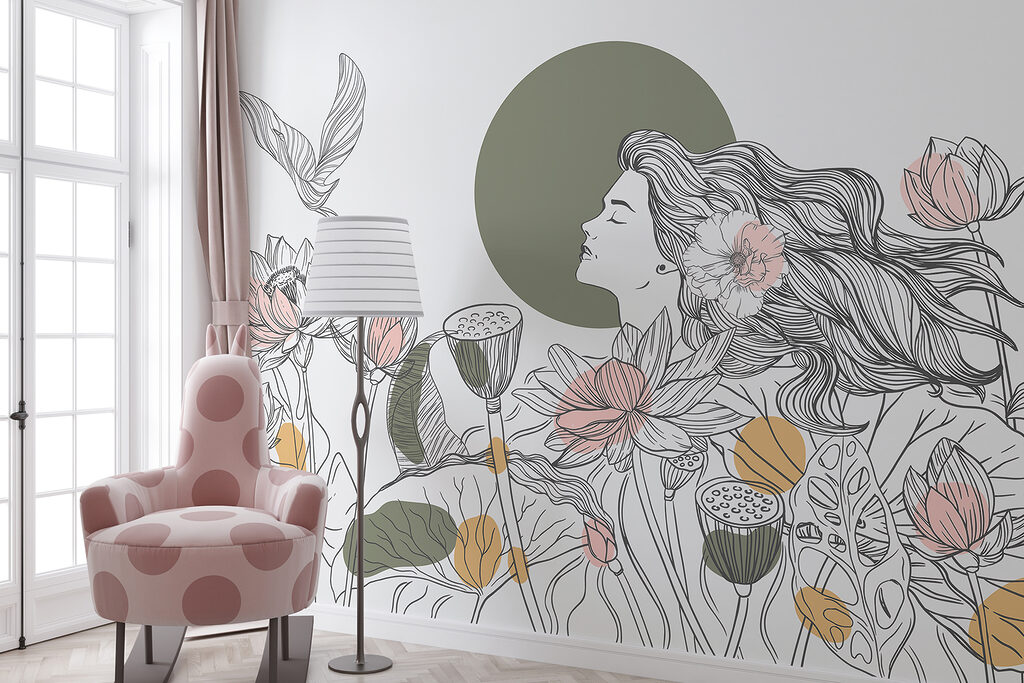 Mujer entre flores — interior 4