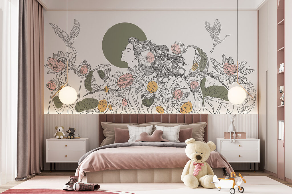 Mujer entre flores — interior 5