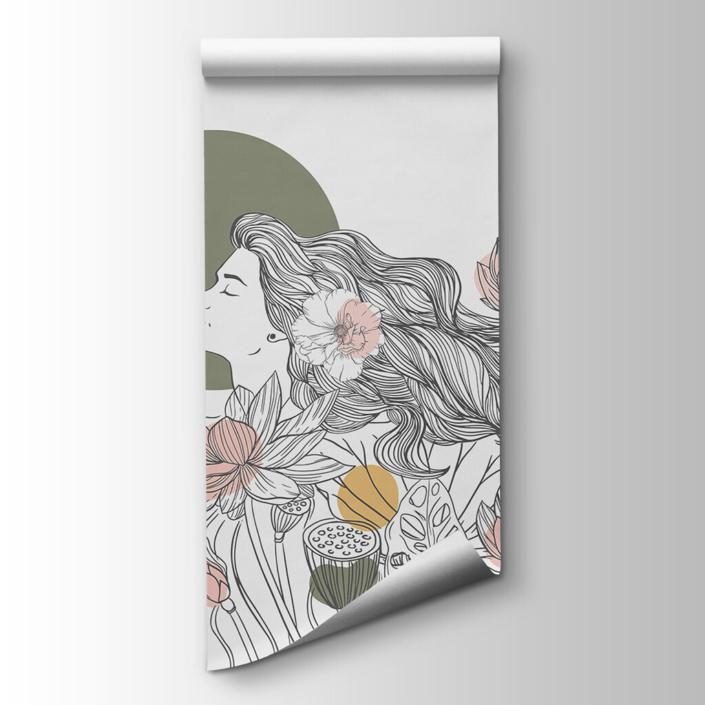 Mujer entre flores — vista del producto
