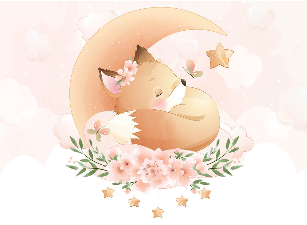Zorrito en la luna — diseño completo