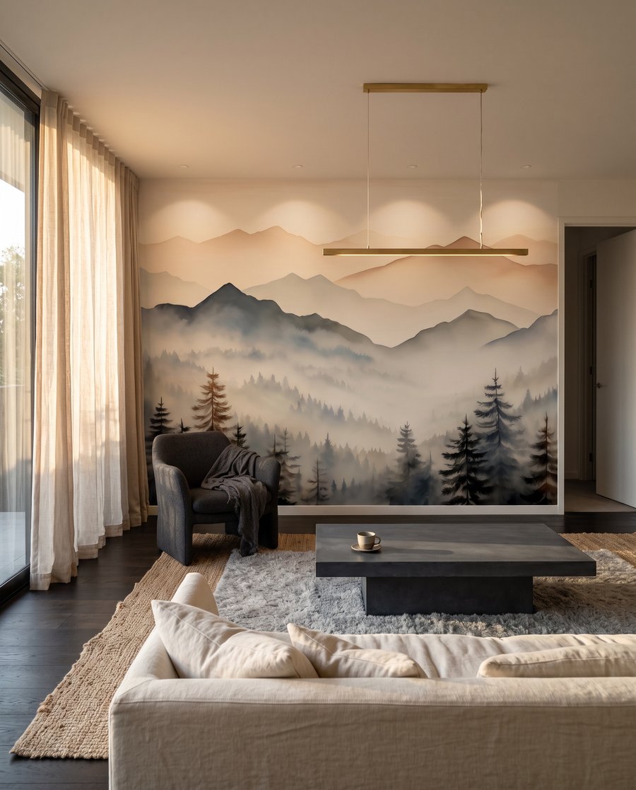Pinos bajo cumbres rosadas — interior 4