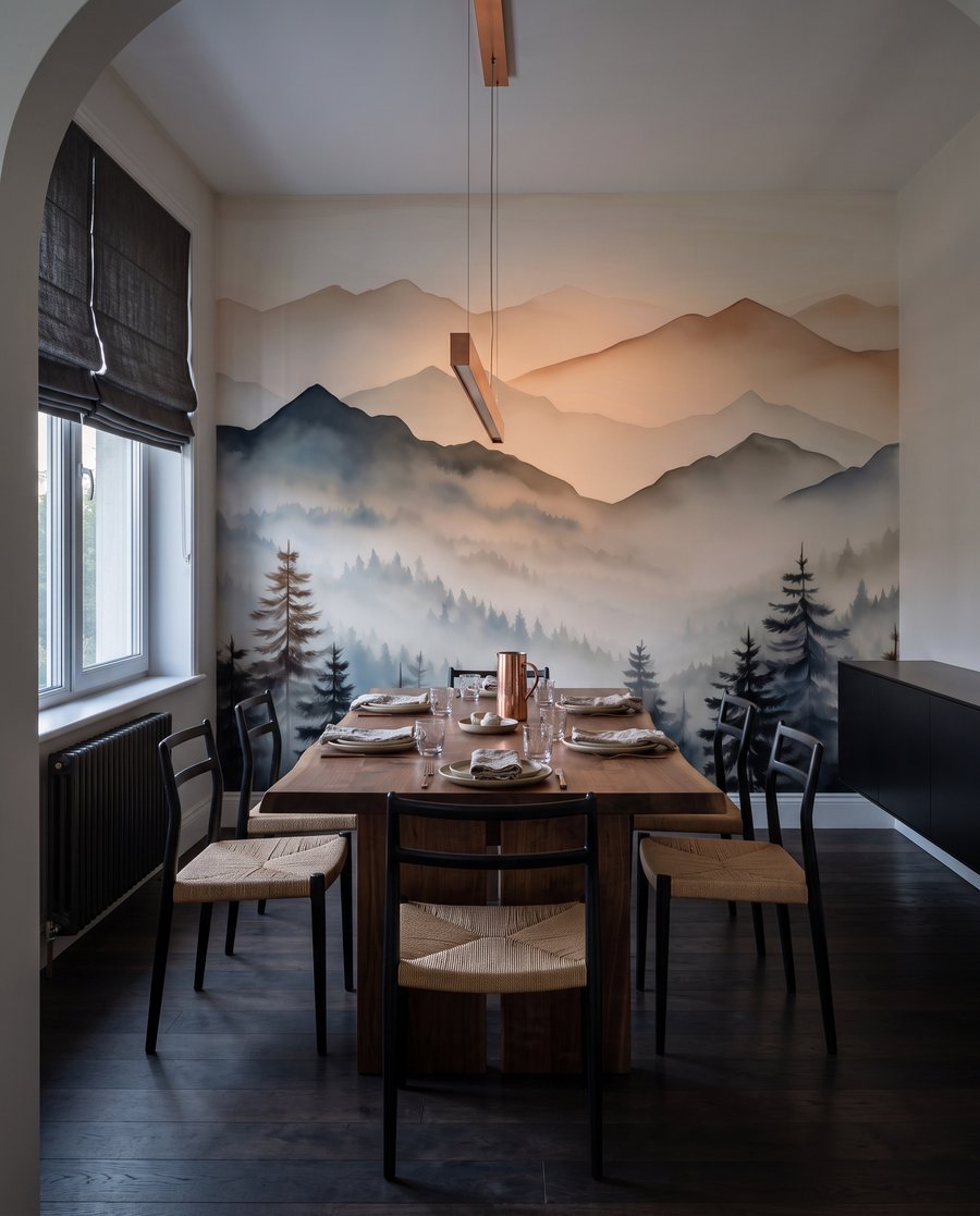 Pinos bajo cumbres rosadas — interior 7
