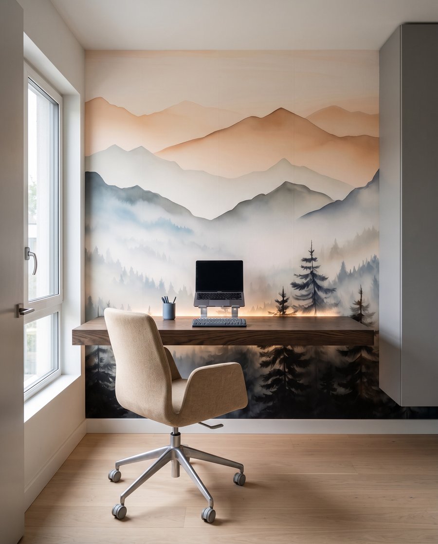 Pinos bajo cumbres rosadas — interior 8