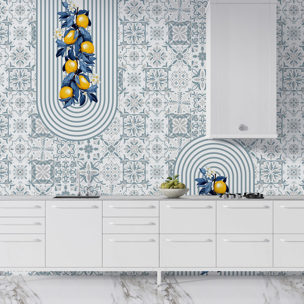 Limones entre azulejos azules — interior 3