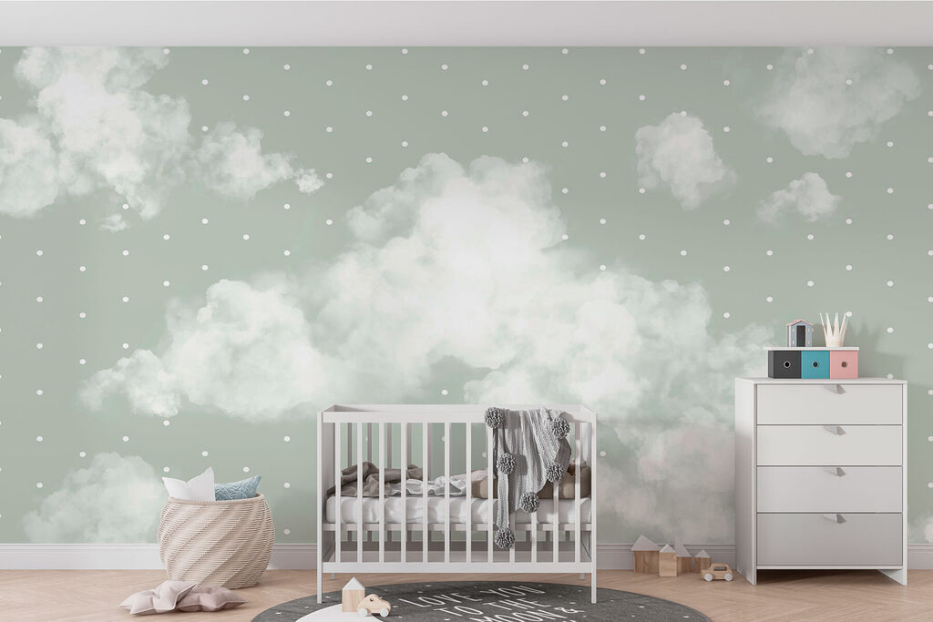 Nubes y pequeñas estrellas en un interior