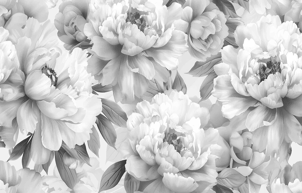 Jardín de peonías blancas — diseño completo