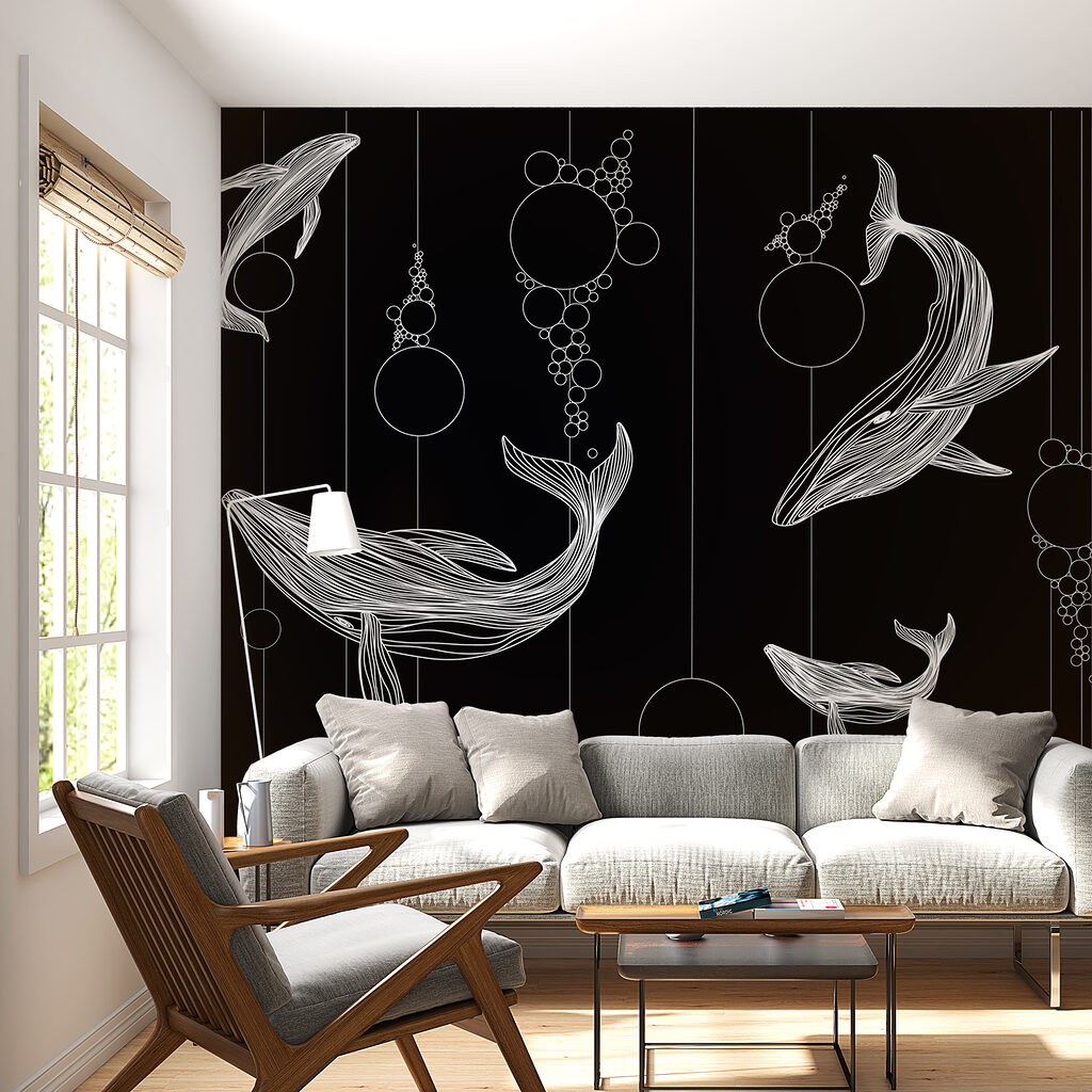Ballenas entre círculos colgantes — interior 1