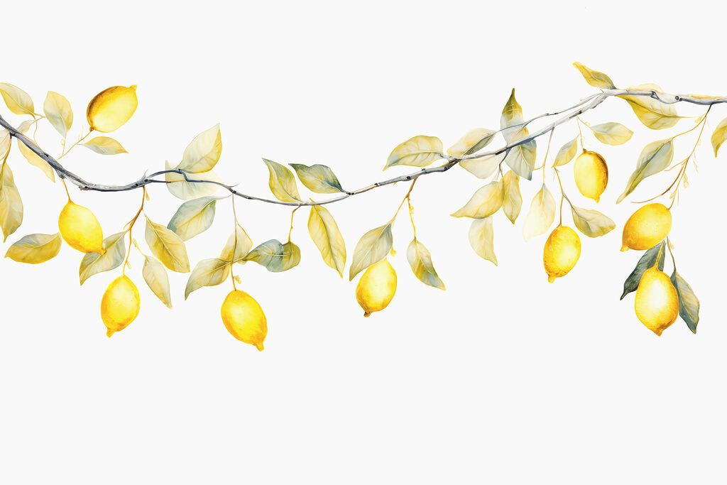 Limones en una guirnalda — diseño completo