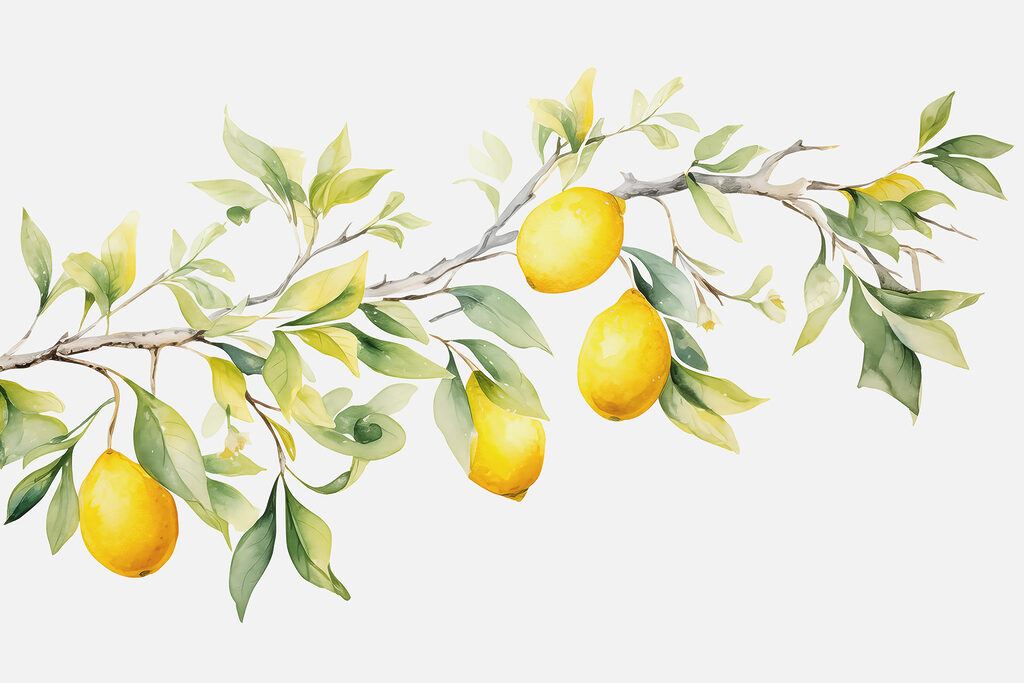 Limones con hojas verdes — diseño completo