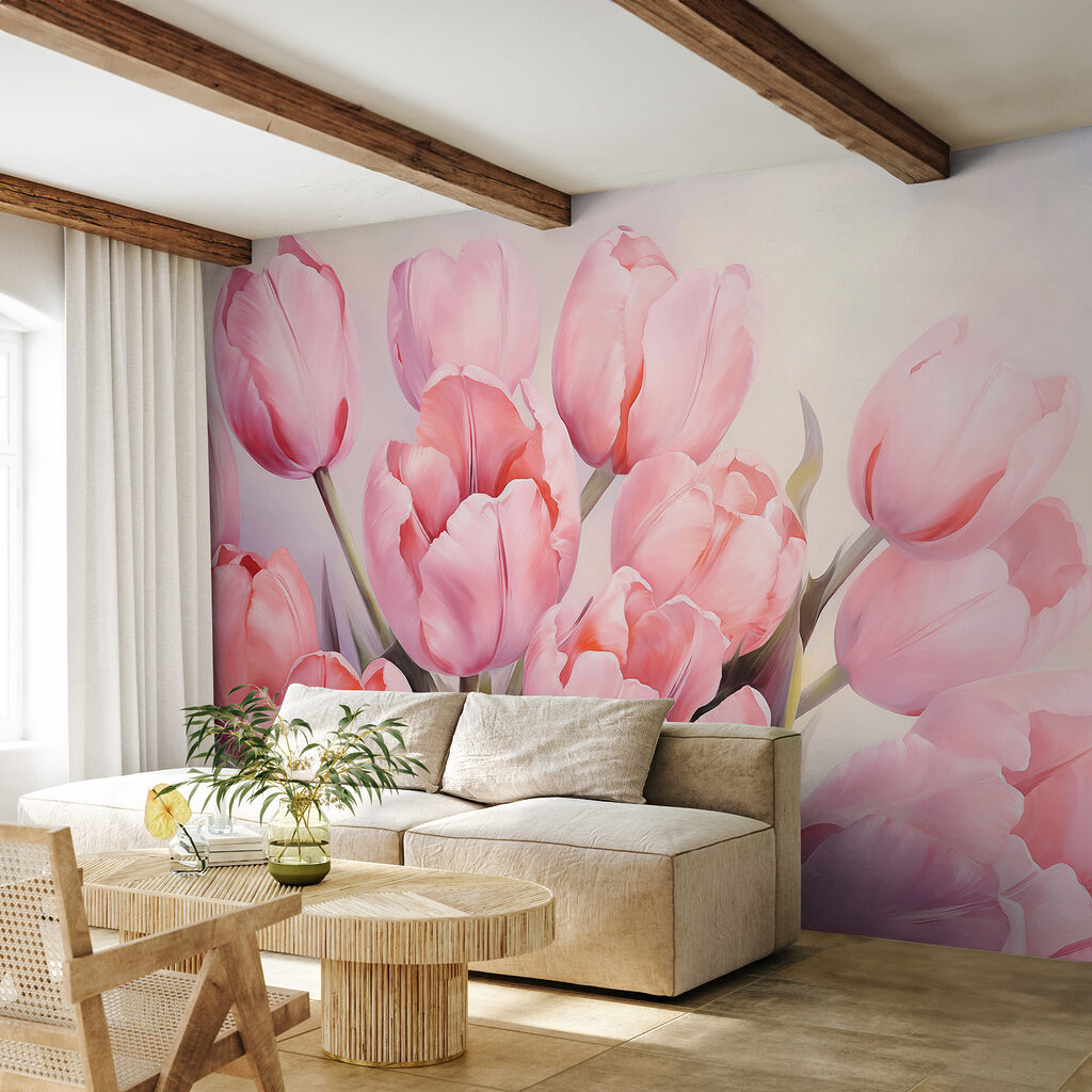 Tulipanes rosas apretados — interior 2