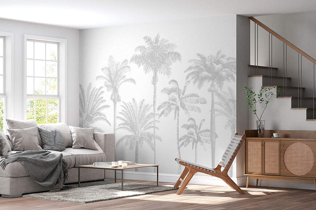 Palmeras en líneas finas — interior 1