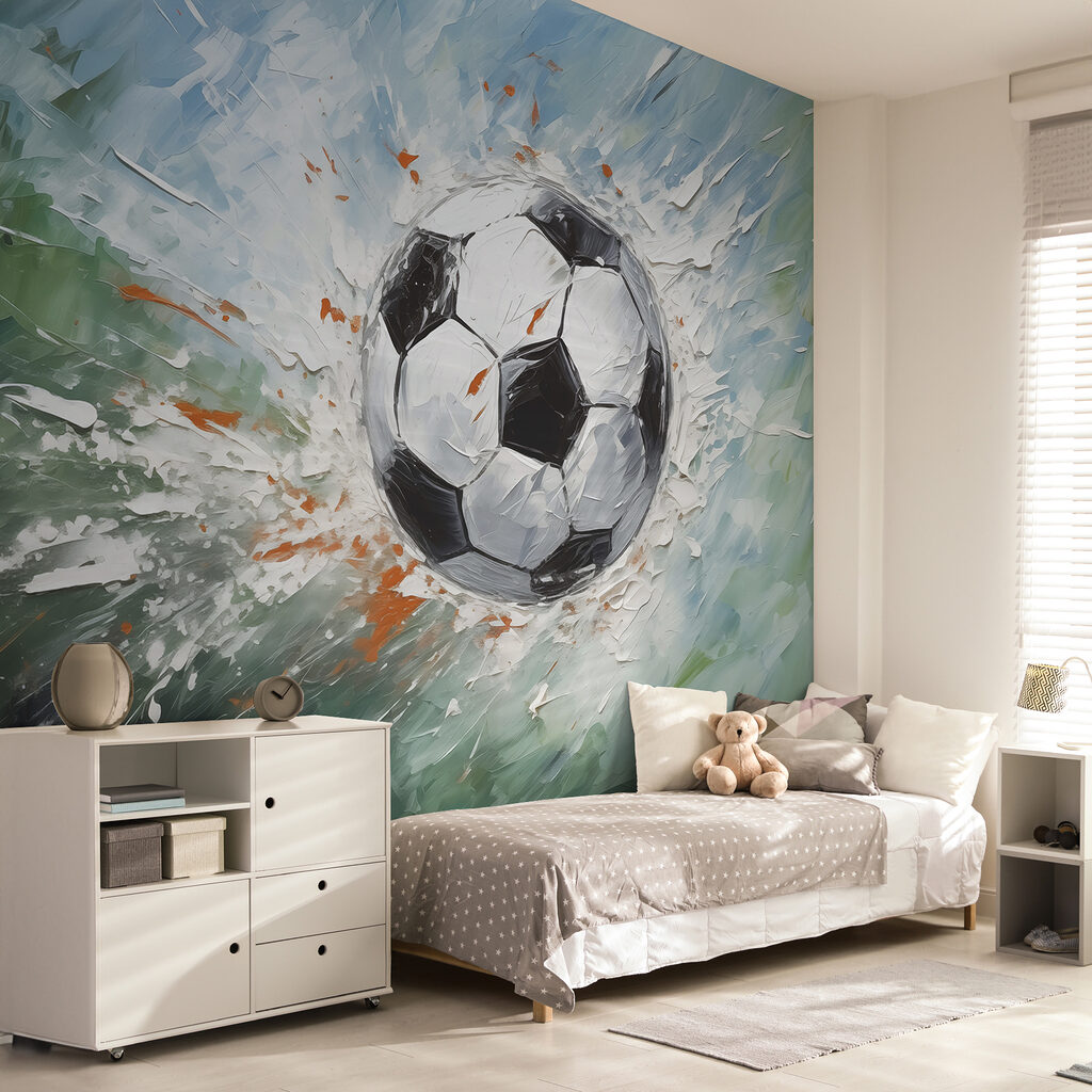 Balón en tormenta pintada en un interior