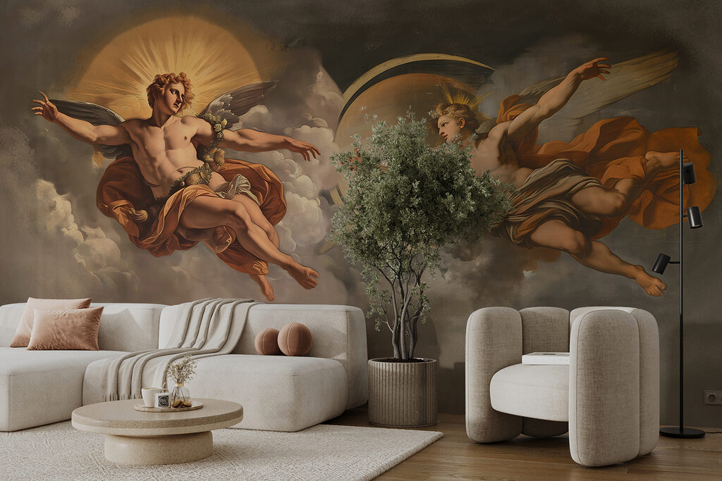 Figuras entre nubes pintadas — interior 2