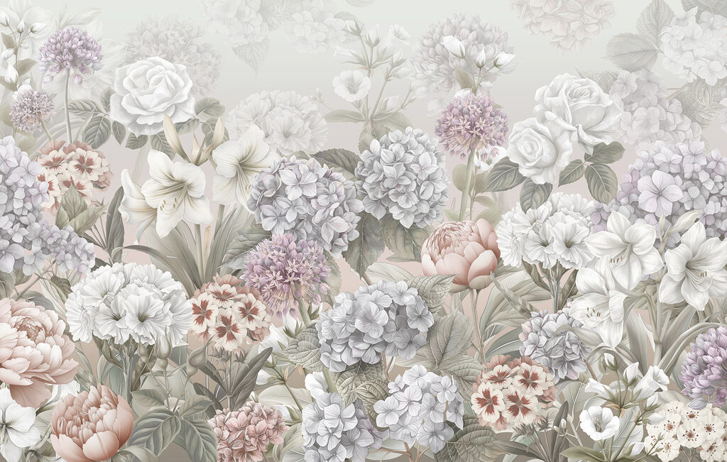 Flores de jardín suaves — diseño completo