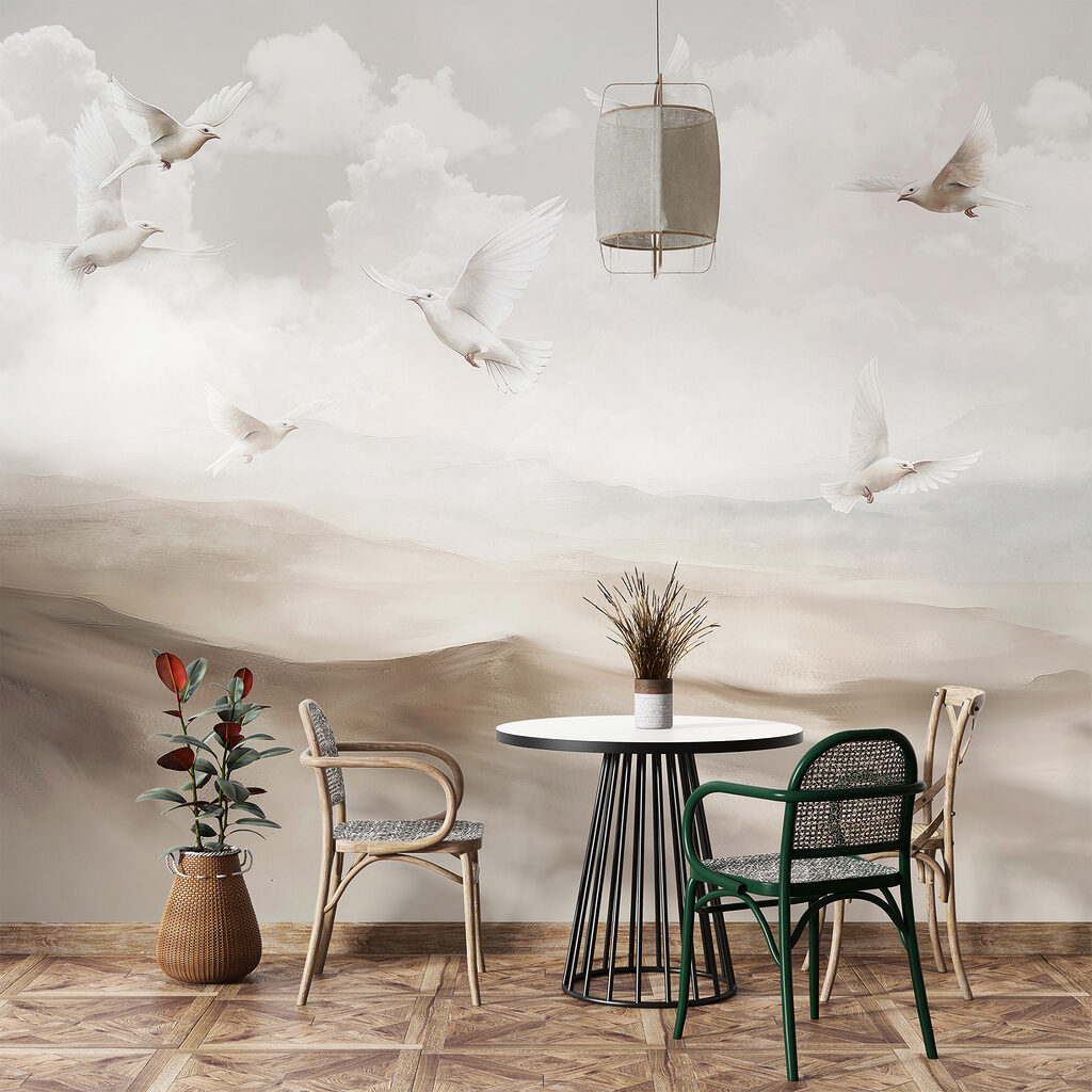 Aves blancas sobre colinas — interior 4