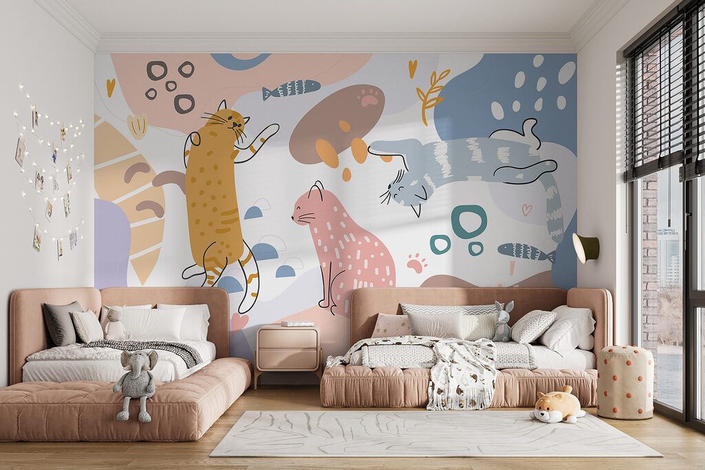 Gatos juguetones entre manchas — interior 2