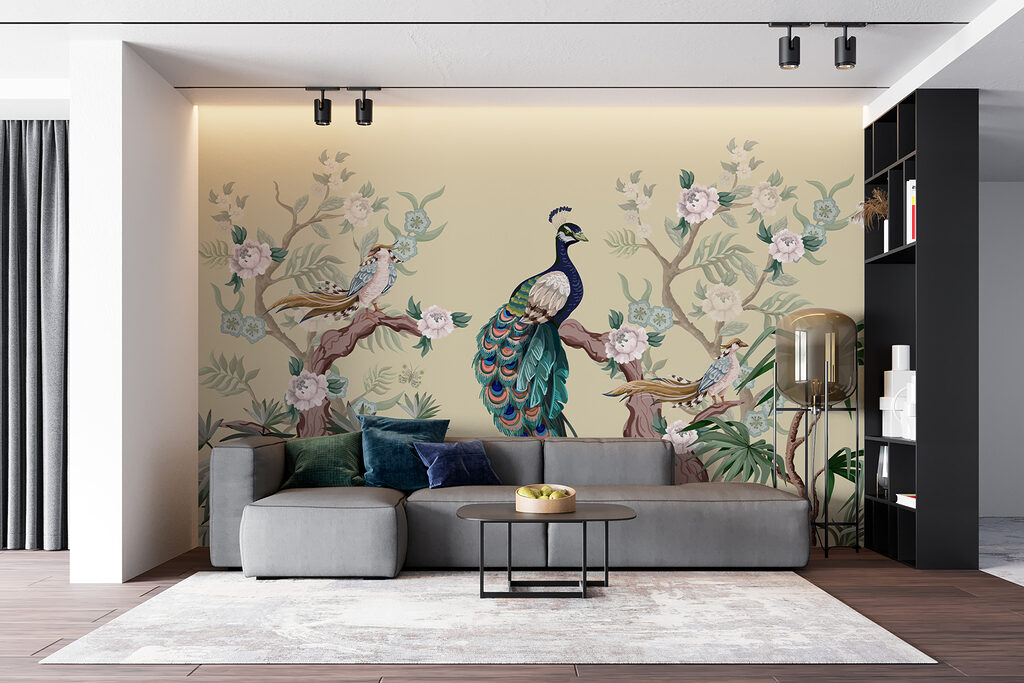 Pavo sobre fondo amarillo — interior 1
