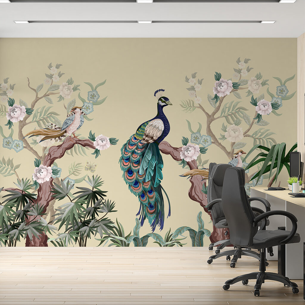 Pavo sobre fondo amarillo — interior 2