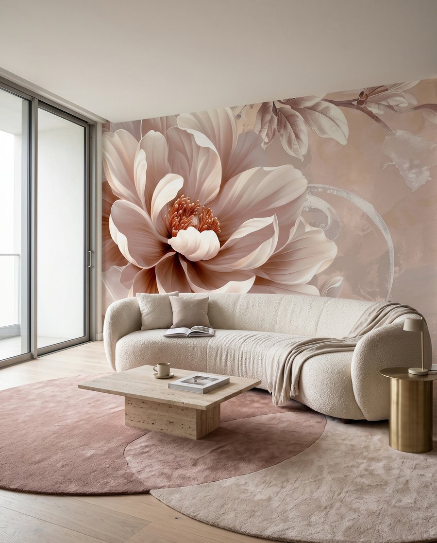 Flor crema de cerca — interior 1