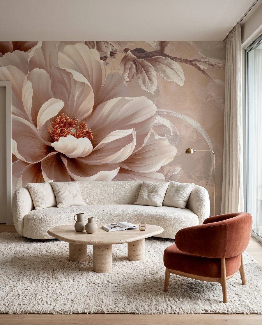 Flor crema de cerca — interior 3