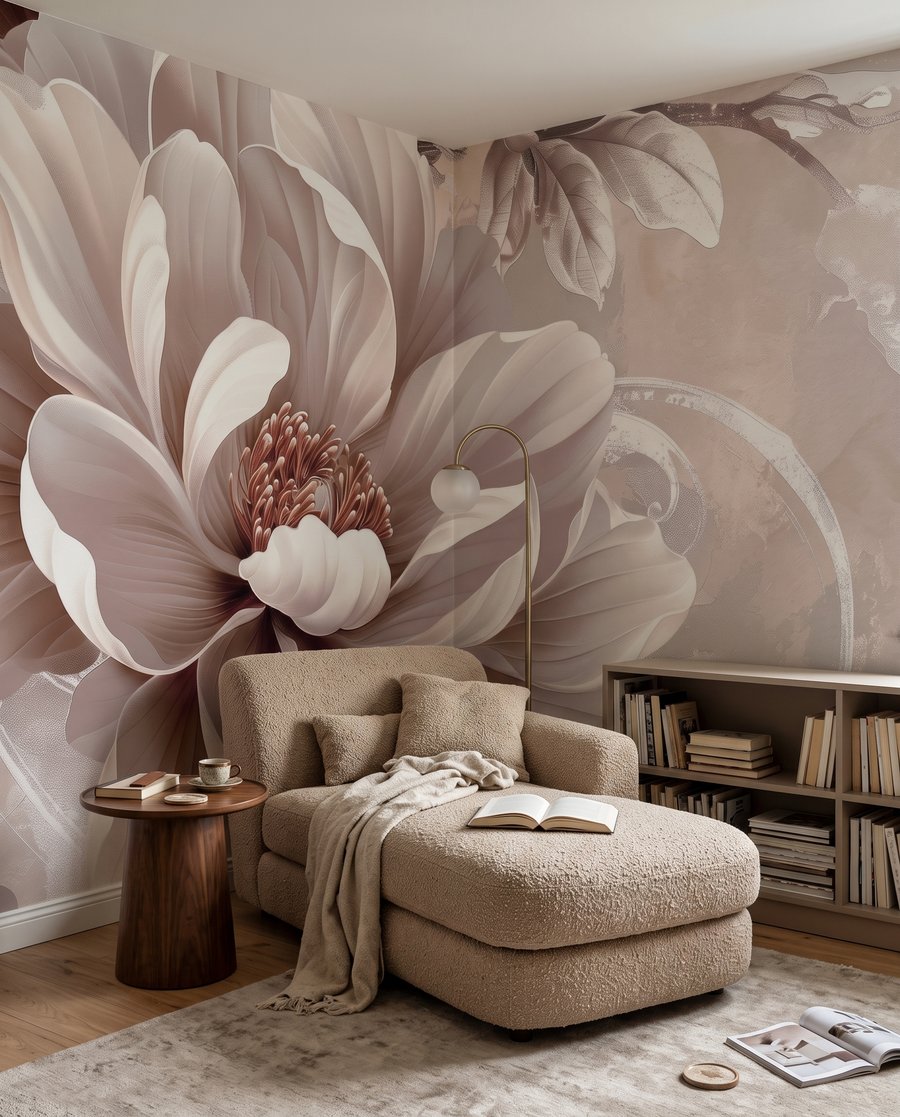 Flor crema de cerca — interior 1