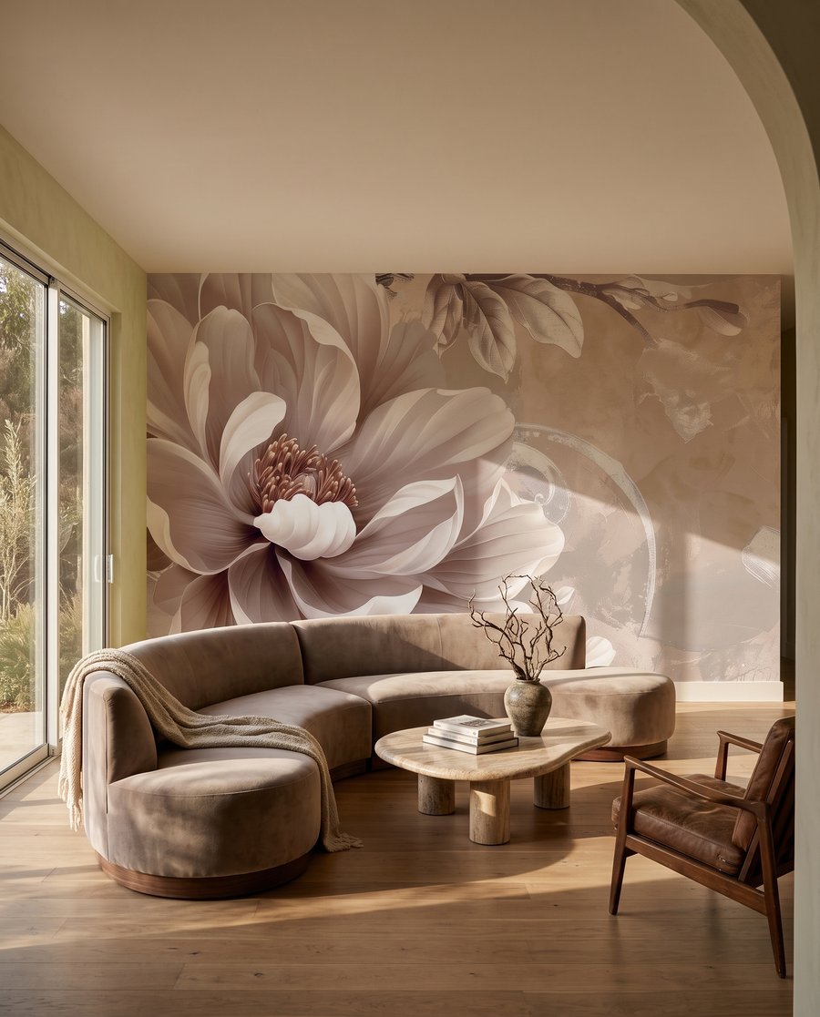 Flor crema de cerca — interior 3