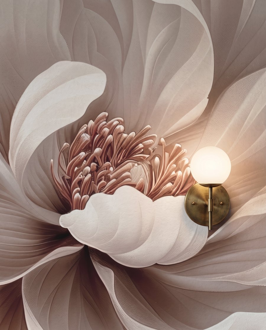 Flor crema de cerca — detalle