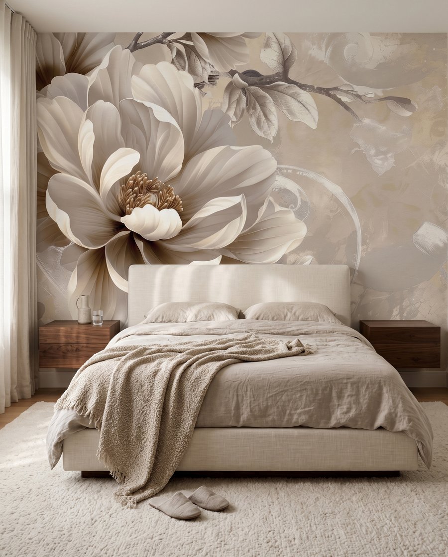 Flor crema de cerca — interior 1