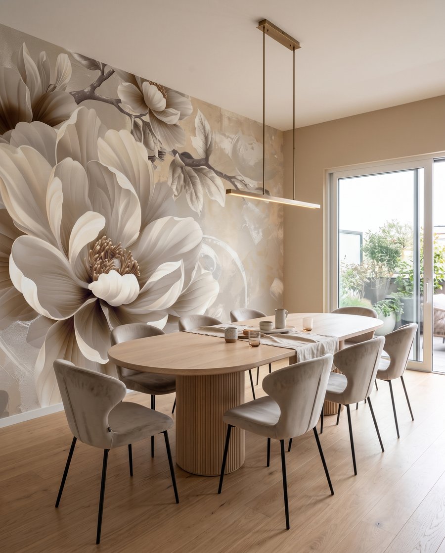 Flor crema de cerca — interior 3