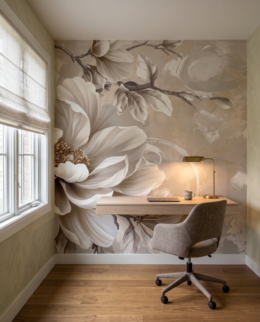 Flor crema de cerca — interior 4