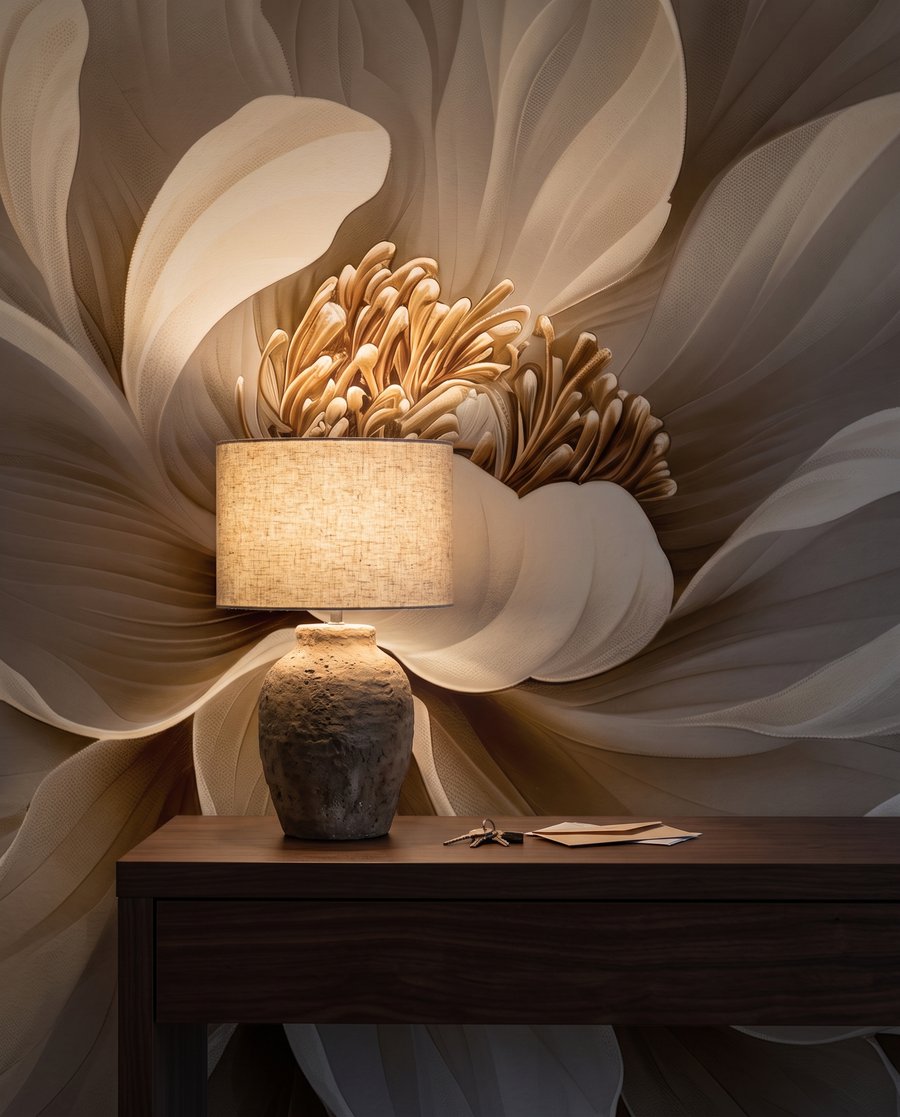 Flor crema de cerca — detalle