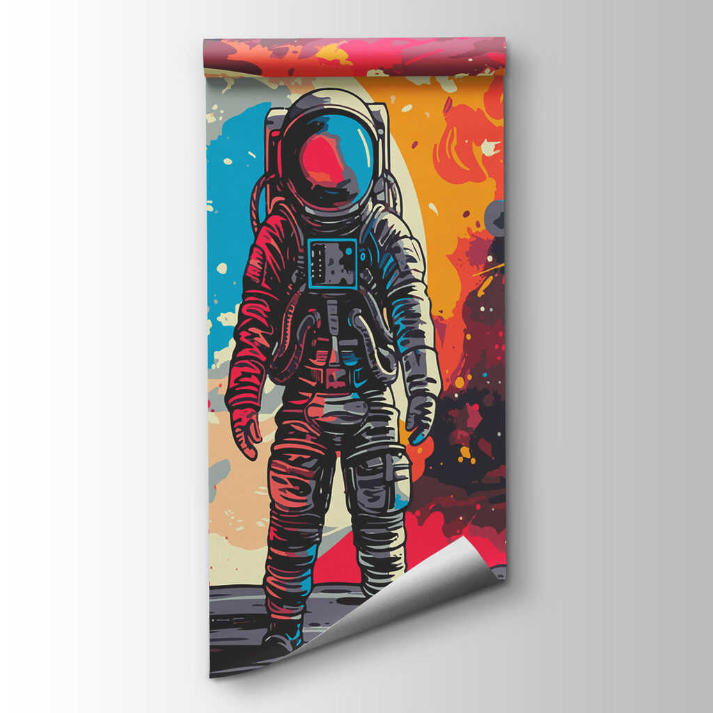 Astronauta entre salpicaduras — vista del producto
