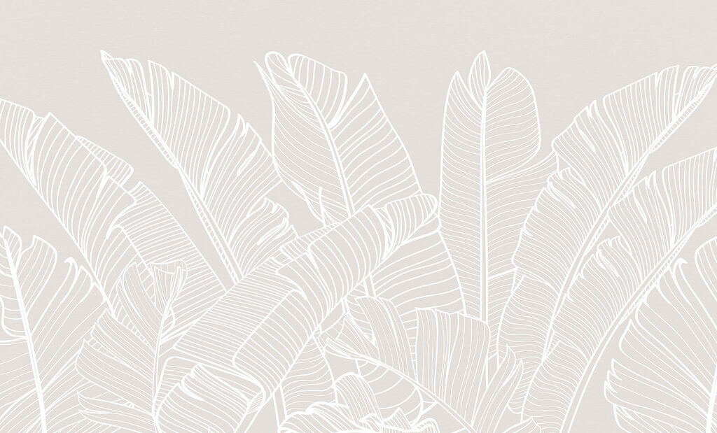 Hojas tropicales blancas — diseño completo