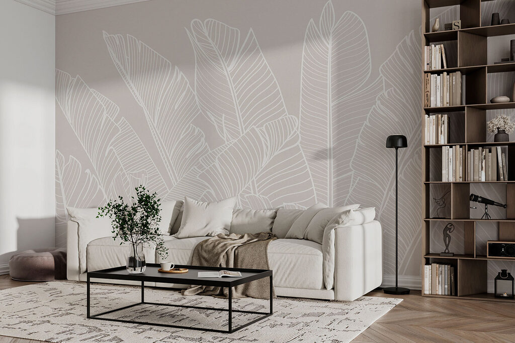 Hojas tropicales blancas — interior 2