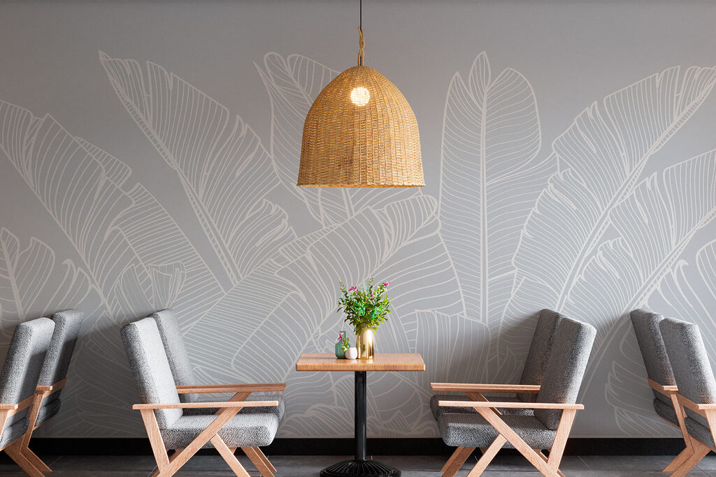 Hojas tropicales blancas — interior 1