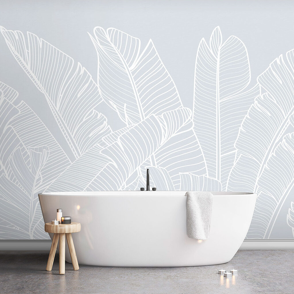 Hojas tropicales blancas — interior 2