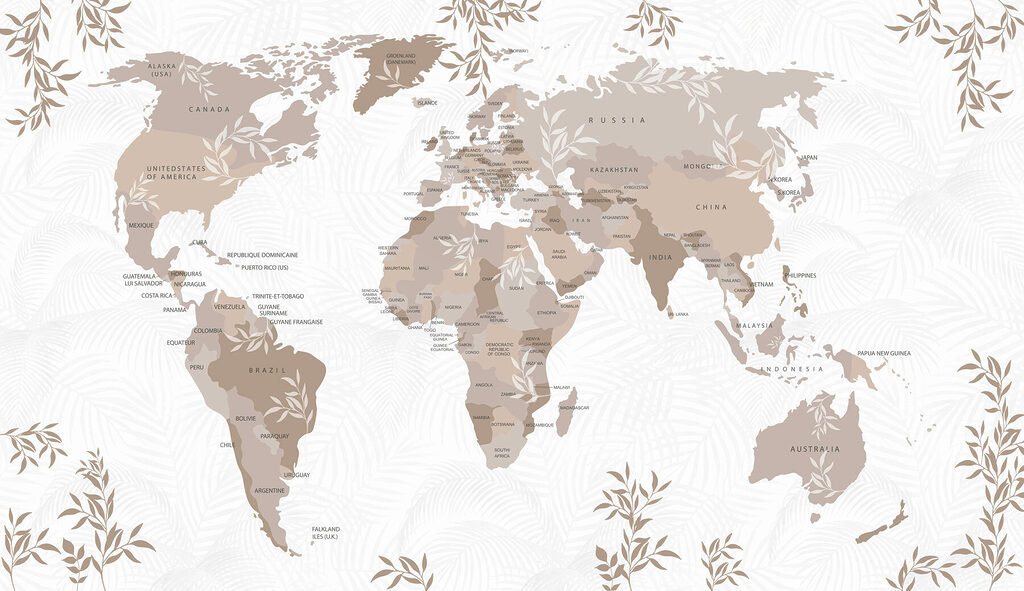 Mapa botánico del mundo — diseño completo